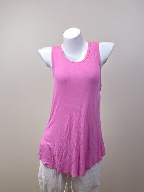 Balance Collection Womens M Pink Ribbed Knit Tank Top Scoop Neck Racerback